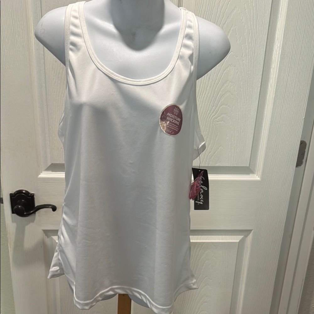 Galaxy By Harvic White Sleeveless Relaxed Tank Top